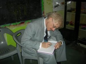 Micheal Douglas visiting Manzil Edu in 2005